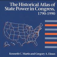 Book cover with a double outline of the United States map and rectangular blocks of color. 